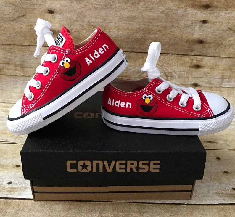 Elmo inspired converse Shoes personalized chuck taylors Etsy