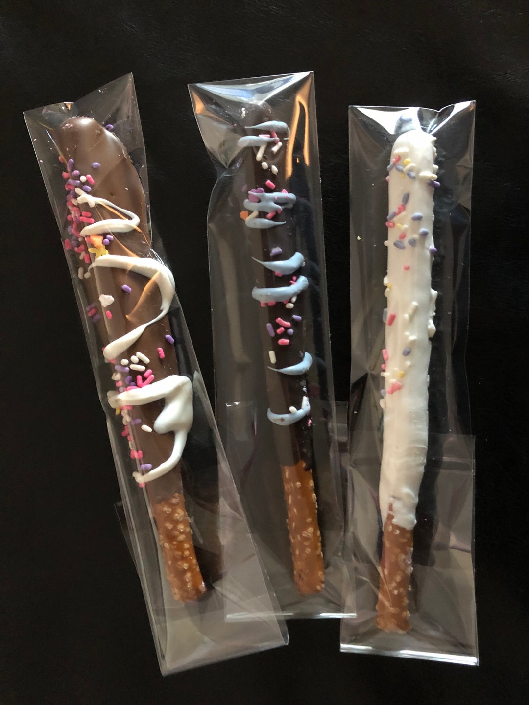 2 X 10 Crystal Resealable Clear Plastic, Single Pretzel Rods, Cello