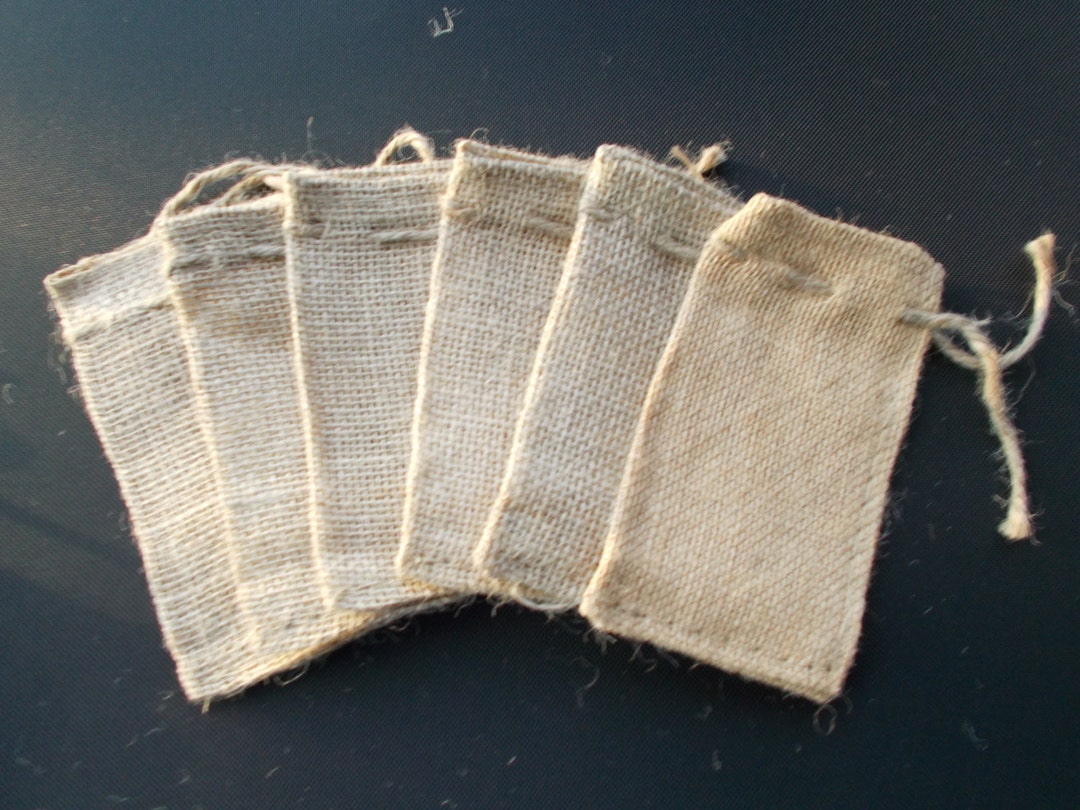 100 2x3 Small Burlap Bags Natural Rustic Burlap Sack Bags With Natural Jute Drawstring for
