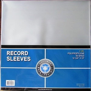 50 Plastic Outer Sleeves 4 Mil Vinyl  Record 12&quot; LP Album 33 RPM Plastic Covers Clear Bags