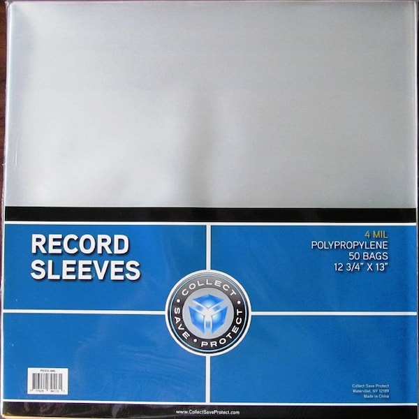 50 Plastic Outer Sleeves 4 Mil Vinyl  Record 12" LP Album 33 RPM Plastic Covers Clear Bags