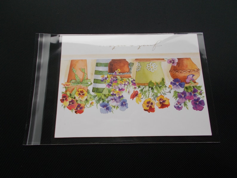 100 5 1/4 x 7 1/4 Clear Resealable Cello Bag Envelope for 5x7 Photos, Art Prints, A7 Card, Greeting Cards, Acid Free image 2