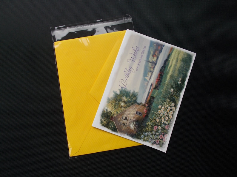 300 A2 4 5/8 x 5 3/4 Clear Resealable Cello Bag Plastic Envelopes Cellophane Bag Sleeves Fits Card & Envelope image 3