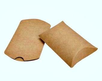 100 Brown Kraft Small Pillow Boxes 2 x 3/4 x 3 Inches, Usable Space 2 x 2 1/2 Inches, Wedding Boxes Favors, Kraft Party favors Containers