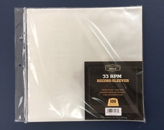 100 Record Outer Sleeves Vinyl Record 12" LP Album 33 Rpm Plastic Covers Clear Poly Bags