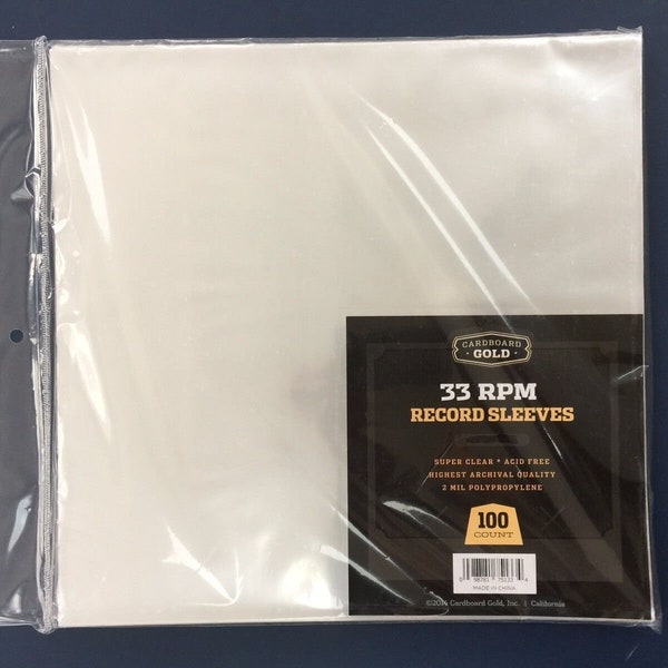 100 Record Outer Sleeves Vinyl Record 12" LP Album 33 Rpm Plastic Covers Clear Poly Bags