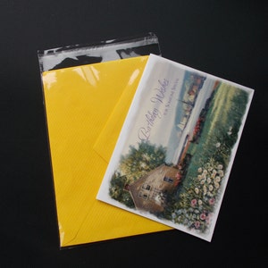 300 A2 4 5/8 x 5 3/4 Clear Resealable Cello Bag Plastic Envelopes Cellophane Bag Sleeves Fits Card & Envelope image 1