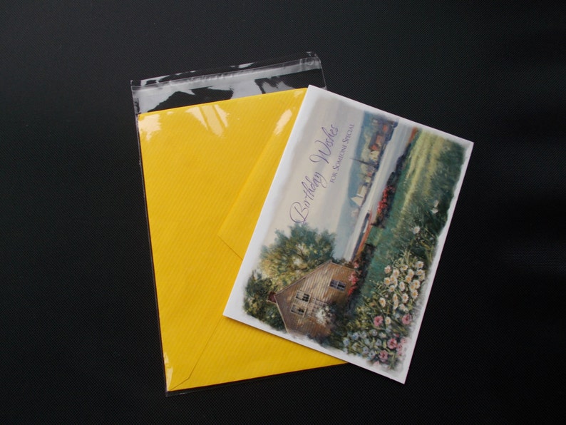 300 A2 4 5/8 x 5 3/4 Clear Resealable Cello Bag Plastic Envelopes Cellophane Bag Sleeves Fits Card & Envelope image 1