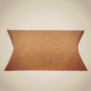 25 Brown Kraft Pillow Boxes 2 x 3/4 x 3 Inches, Usable Space 2 x 2 1/2 Inches, Wedding Boxes for Favors, Kraft Party favors Containers image 2