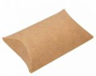 25 Brown Kraft Pillow Boxes 2 1/2 x 7/8 x 4 Inches, Usable Space 3 1/8 Inches, Wedding Boxes for Favors, Kraft Party favors Containers