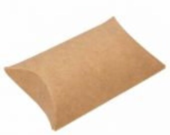 25 Brown Kraft Pillow Boxes 2 1/2 x 7/8 x 4 Inches, Usable Space 3 1/8 Inches, Wedding Boxes for Favors, Kraft Party favors Containers
