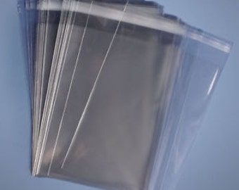 100 3 x 4  Clear Resealable Cello Bag Plastic 1.6 Mil Plastic Envelopes Cellophane Bag Sleeves Acid Free Packaging, Self Adhesive Cello Bags