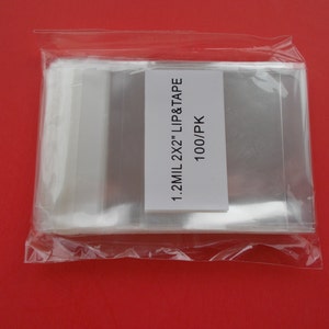 500 Cellophane bags 2&quot; X 2&quot; lip and tape resealable Small cello bags, Acid Free, Jewelry Packing,