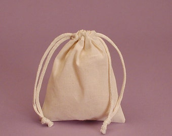 24 pc - 3x4 inch - muslin gift bags - small cotton bags -  gift bags - small muslin pouches - burlap cotton favor bags - drawstring bag
