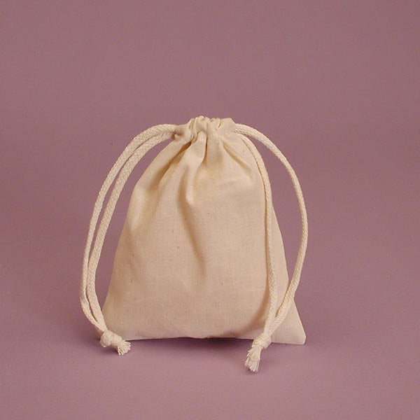 24 Plain Cotton Muslin Bags 4 x 6" Drawstring natural, packaging, gift bags, party favor Pouches, baby, wedding, bridal shower, Jewelry bags
