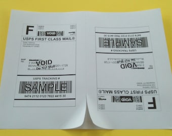 200 SHIPPING Labels - 100 Sheets for Etsy labels, Stamps.com, Paypal Shipping, USPS, Fedex, UPS Mailing 200 Half-Page Labels 8.5 x 5.5
