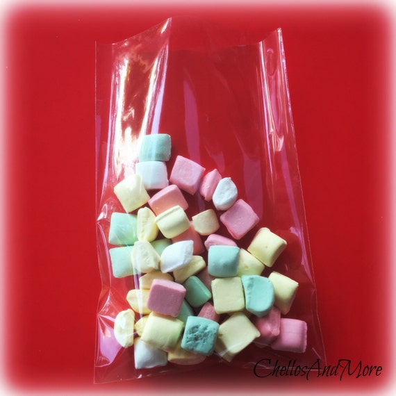 100 SUPER CLEAR POLY BAKERY CELLO CANDY BAG COOKIE FLAT POLYPROPYLENE BAGS