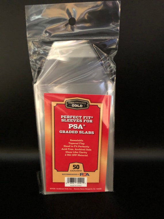 Professional Sports PSA Football Cards 50 Sleeves For PSA Graded Trading Card  Slabs - Perfect Fit With Gold PSA Logo Graded Card Sleeves