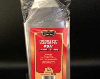 50 Perfect Fit Sleeves for PSA Graded Slabs Cardboard Gold Snug Fit 2 Mil -  Etsy