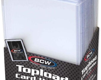 Pack /25 BCW Hard Plastic Baseball Trading Card Topload Holders 12 mil protector Pokémon Toploader