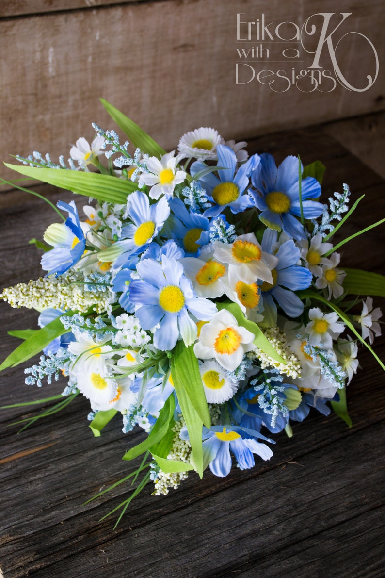 Spring Artificial Wildflower Bridal or Bridesmaids Bouquet Etsy