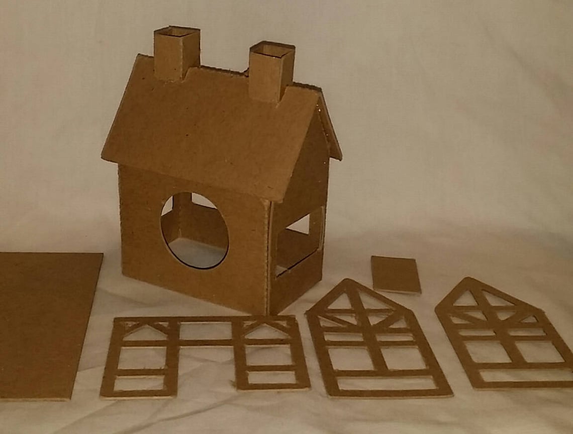 Little Village Christmas Houses DIY Cardboard Putz House Etsy