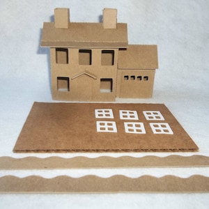 Putz Style Haus mit Garage-DIY- Kleine Dorfhäuser