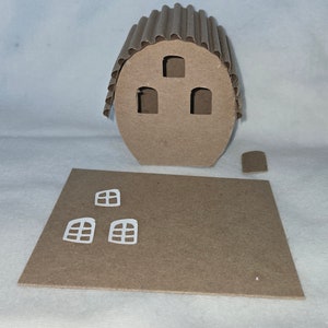 Kleine Dorfhäuser- DIY Karton Putzhaus- Osterei Haus