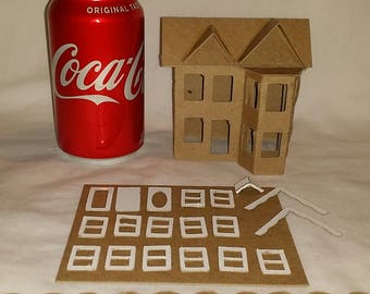 Putz Style Cardboard House- Victorian - DIY Little Village Houses
