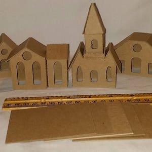 Mini Vintage Putz Syle Houses- set of 6