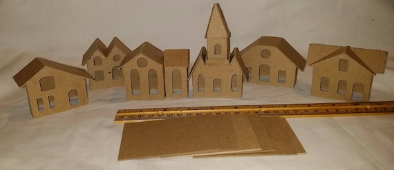 Putz House Kit DIY 6 Miniature Houses By AgedWithThyme On