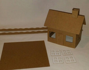 Little Village Christmas Houses- DIY Cardboard Putz House-  Cape Cod