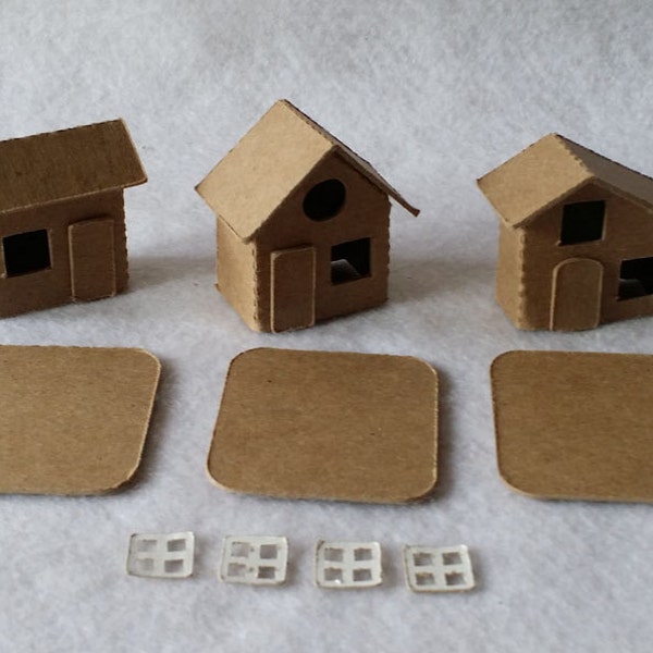 Tiny Houses- DIY Cardboard Village-3 houses
