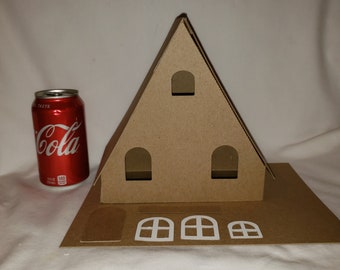 Putz Style Cardboard Houses-Large A-Frame House -DIY