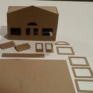 Casitas navideñas de cartón de Little Village - Restaurante/Tienda/Local