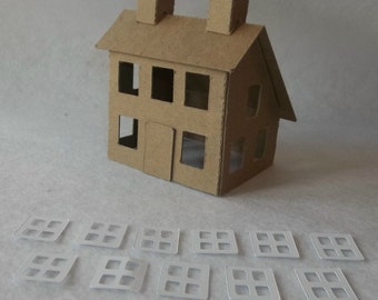 Putz Style House- SALTBOX HOUSE-DIY Little Village Cardboard House