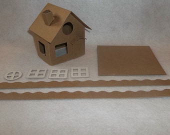 Little Village Christmas Houses- DIY Putz- Paint, Add Glitter & Decorate- COTTAGE HOUSE
