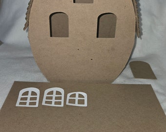 Putz Style Cardboard Houses-Large Easter Egg House -DIY