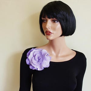 Lavender felt flower // Felted brooch // Lilac brooch //  Fancy flower // Felt  brooch // Accessories woman