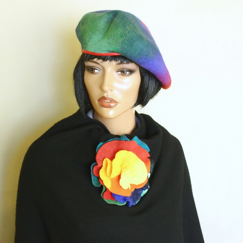 Rainbow brooch Paradise Flower brooch Fancy flower Multicolored brooch