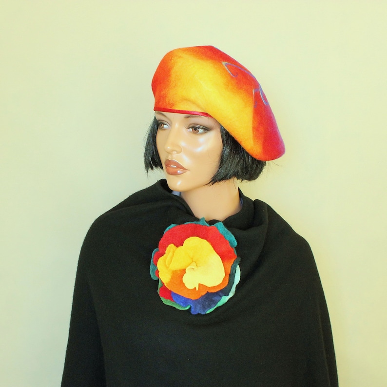 Rainbow brooch Paradise Flower brooch Fancy flower Multicolored brooch