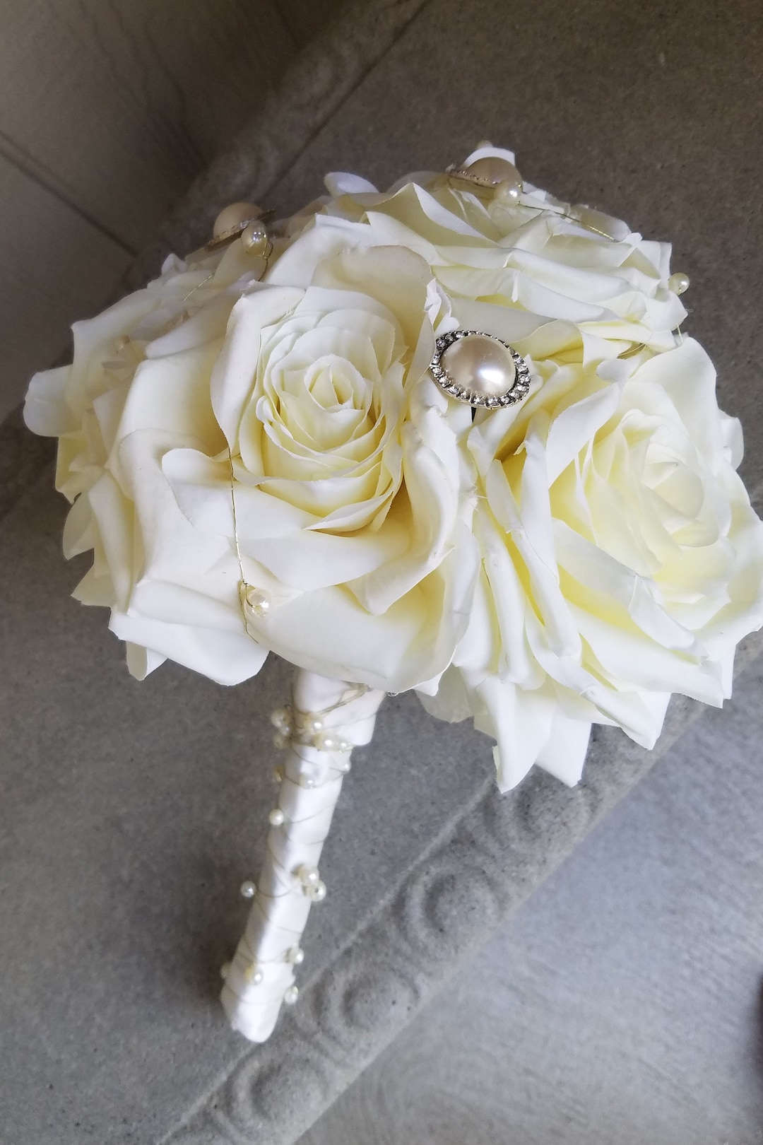 Ivory Garden Rose Bouquet - Etsy