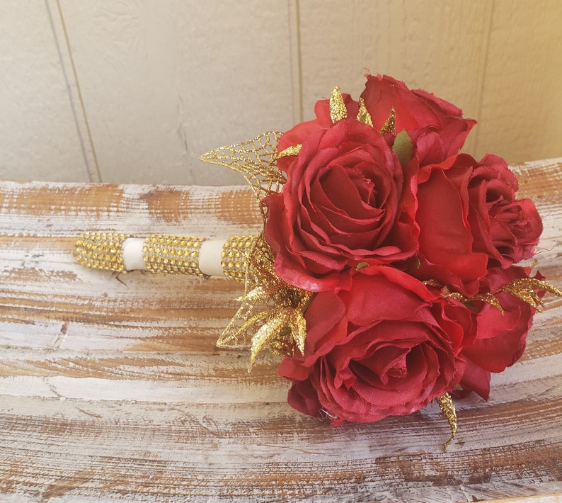 Toss Bouquet / Throw Away Bouquet Red Roses Etsy
