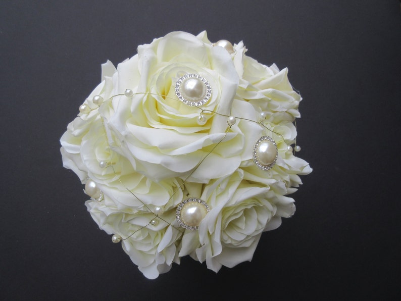 Ivory Garden Rose Bouquet - Etsy