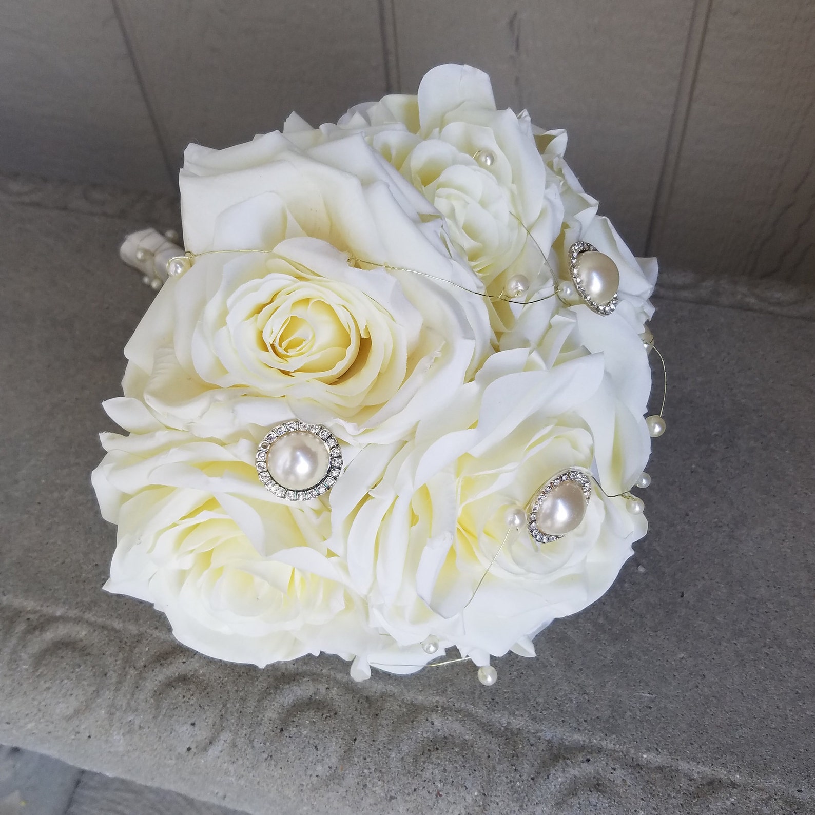 Ivory Garden Rose Bouquet - Etsy