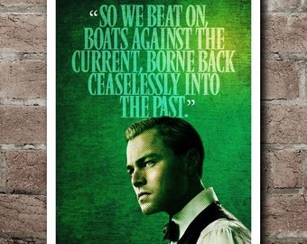 The Great Gatsby "So We Beat On" Quote Poster (12"x18")