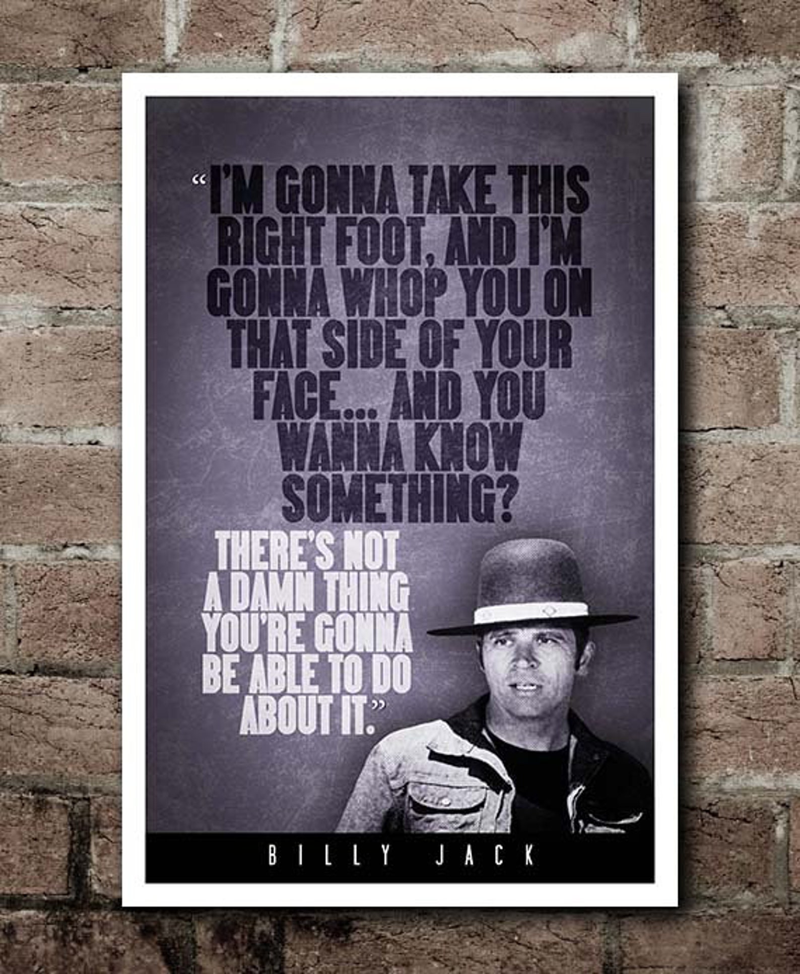 Billy Jack right Foot Quote Poster | Etsy