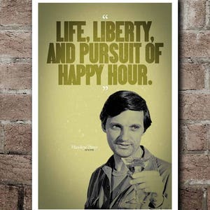 M*A*S*H Hawkeye "Happy Hour" Quote Poster (12"x18")