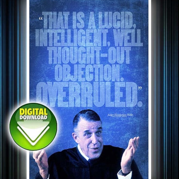 Mijn neef Vinny "OVERRULED" Quote Poster - DIGITALE DOWNLOAD (24"x36")