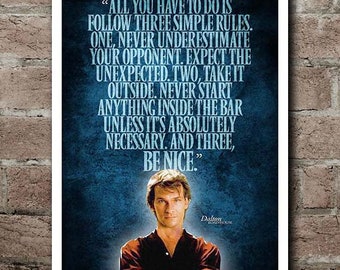 Road House "THREE SIMPLE RULES" Quote Poster (12"x18")